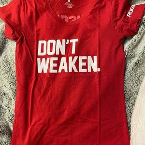 Rogue Red Don’t Weaken, worn at the CrossFit Games